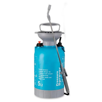 Upgraded Reinforced 1.3 Gallon Pump Pressure Sprayer-Watering for Plants, Weeds Control, Lawn Care with Adjustable Nozzles &Comfort Strap