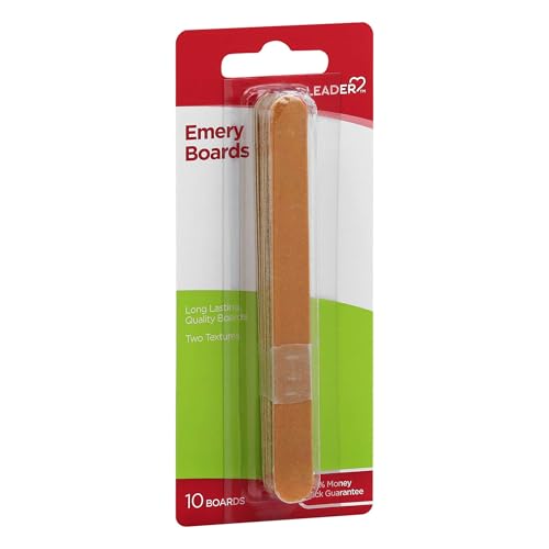 LEADER Emery Nail Filers Boards, Standard, Unisex, Orange, 10ct - style: Emery Boards