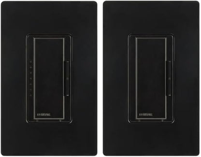 Lutron Maestro Dimmer Switch LED+ Digital Dimmer Kit for Dimmable LED, Halogen, and Incandescent Bulbs, 150-Watt, Multi-Location, MACL-153M-RHW-BL, Black - color: Black, size: 1 Pack, style: 3-Way Kit