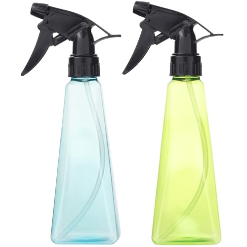 Spray Bottles (2-Pack, 12 Oz.) Mist/Stream, Plastic Water Spray Bottle for Hair, Plants, Cleaning, Cooking, BBQ, Pet - Empty Spray Bottles - Leak Proof - BPA-Free - Multicolor - color: Blue + Green