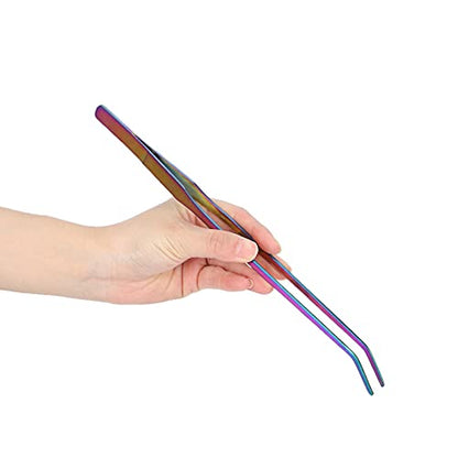 Aquarium Tweezers, Long Tweezers Planted Tongs Feeding Tools 27cm Stainless Steel Long Tweezer Feeding Tongs for Aquatic Plants, Reptile, Snakes, Lizards, Feeder (27cm - size: 27cm bent clip