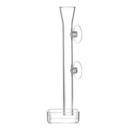 LINLAN 7.78 Inch Glass Shrimp Feeder, Aquarium Feeding Tube and Square Bowl with Two Suction Cups to Prevent Food from Spreading, for Crystal Shrimp and Cherry Shrimp - size: 20CM