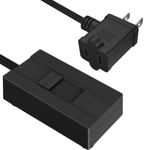 TOPGREENER Table Top Plug in Lamp Dimmer for Dimmable LED, Halogen and Incandescent Bulbs, 6.1 FT Cord, Black - color: Black