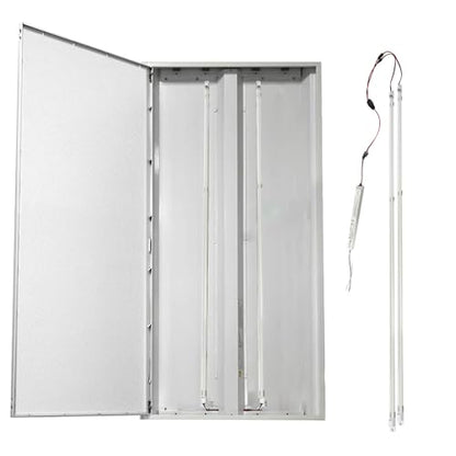 2Pack 3500K Warm Soft kit, 4FT LED Magnetic Mount Retrofit Kit, 24W = 60W Fluorescent Light, Super Bright 3600LM, Recessed Panel and Troffer Light Retrofit kit, Quick Repair, Transparent Cover - color: 4ft 2pack 3500k Transparent