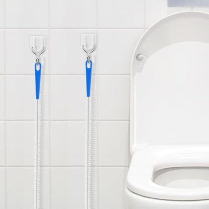 2pcs Sink Drain Cleaner Brush, 23.62 Inches Snake Cleaning Flexible Drain Brush, Long Pipe Drains Clog Remover Hair Cleaning Tool for Toilet, Kitchen Sink, Bathroom Tub, Shower, and Sewer