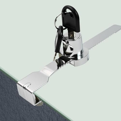 2 Pack Keyed Alike Sliding Glass Door Ratchet Lock, Large Size | Showcase Display Lock, Chrome Finish