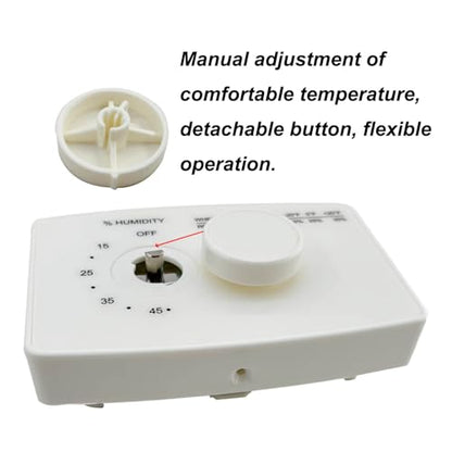 4655 Manual Digital Humidifier Replacement 24V AC Control Switch White for Whole House Humidifier and Wall Mounted or Pipe