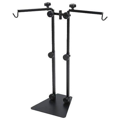 Reptile LAMP Stand Adjustable Metal Light Stand for Terrarium Double Hook