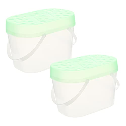 TOYANDONA 2pcs Portable Small Pet Carrier Cages for Hamsters and Reptiles Lightweight Crawling Pet Boxes Observation Window for Travel and Outdoor Use - color: Green