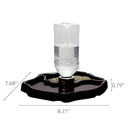 IBWell 2-in-1 Reptile Water Bowl Food Dish with Bottle Automatic Reptile Feeder for Turtle, Bearded Dragon, Lizard Gecko Water Bowl Food Dish