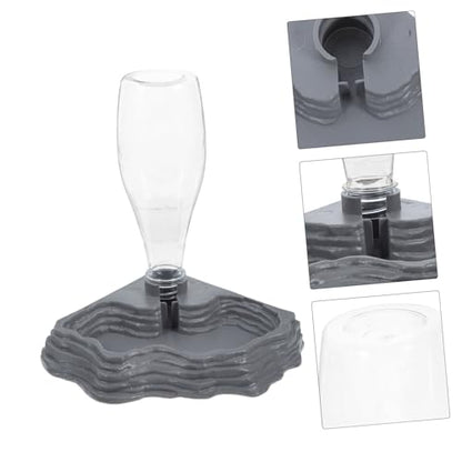 Reptile Turtle Feeder,Water Feeder Automatic Water Dispenser Waterer Feeding for Turtle Dragons Lizards Geckos for Terrarium Reptile Food Bowl Tank Lizard (Grey)