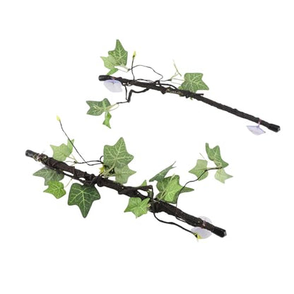 2PCS Reptile Corner Fake Branch, Flexible Climbing Simulated Branches Terrarium Plant Decoration Branch with Suction Cups for Amphibian Lizard Snake Climbing