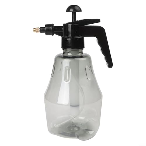 Manual Pressure Sprayer 1.5L with Adjustable Nozzle for Fine Mist and Stream, Transparent PET Watering Bottle for Plants Bonsai Flowers Home Car Cleaning Grey Green(Starry gray)