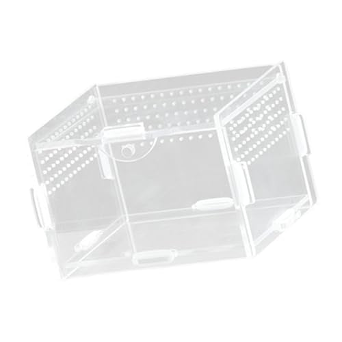 Clear Acrylic Reptiles Tanks with Ventilation Holes Terrarium Box for Small Lizards and Snake Jumping Spiders Watching Reptiles Pet Terrariums - size: 8X7X10 horizontal
