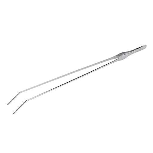 Aquarium Tweezers, 45cm Stainless Steel Feeding Tongs, Rust Long Handle for Reptile, Plant, and Deep Tank Use (Curved Tweezers) - size: Curved Tweezers