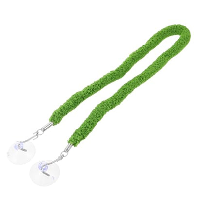 UKCOCO Reptile Climbing Rope for Terrarium with Suction Cup Hook, Flexible and Stable Climbing Support, Realistic Green Plush and Plastic Vine for Lizard and Snake Habitat