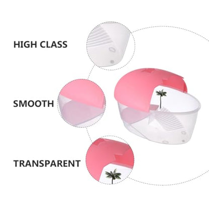 Toddmomy Plastic Turtle Habitat Tank Reptile Living Tank Turtle with Basking Platform and Swimming Area with Ventilation Holes, Convenient to Clean and Deep Enough to Prevent Escape