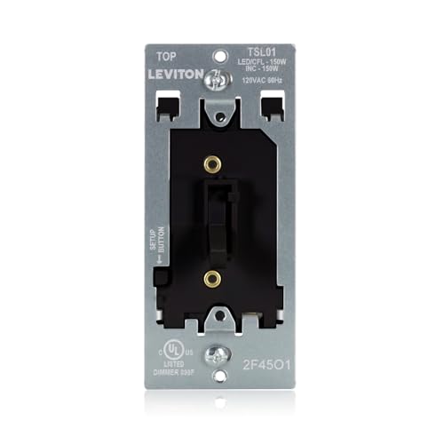 Leviton Toggle Slide LED Advanced Dimmer Switch for 150W Dimmable LED, Halogen and Incandescent Bulbs and Fixtures, TSL01-10E, Black - color: Black