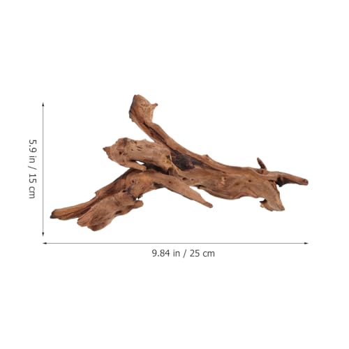 POPETPOP Natural Dead Wood Aquarium Decor Fish Tank Dead Wood Craft with Stable Wide Base 9.84 X 5.90 X 4.72 in Driftwood Ornament for Aquarium Reptile Tank Home and Study