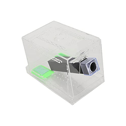 Acrylic Cricket Feed Box with Observation Window for Reptile Terrarium Insect Care Kit, Non-Toxic Material for Easy Cleaning, Tank Box for - size: S