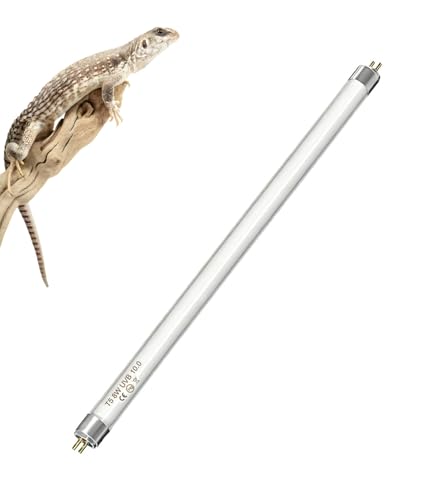 12 Inch T5 Reptile UVB Light Tube 8W 10.0 UVA UVB Reptile Bulb Tropical Desert Habitat Lighting for Bearded Dragon Chameleon Lizard Turtle Tortoise, 1 Pack