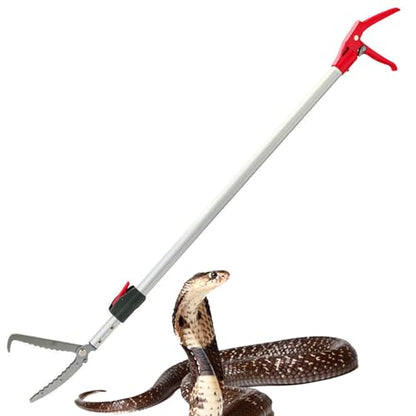 55''-87'' Telescopic Snake Grabber Tongs, Professional Reptile Handling Tool with Wide Jaw for Safe Catching & Relocation of Dangerous Snakes,Perfect for Wildlife Experts & Pet Owners