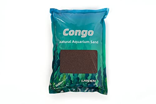 LANDEN Congo Aquascape Sand for Aquarium Landscape 2L(9lbs), Brown, Aquarium Natural Fine Decorative Sand, Tropical Rainforest Biotope Aquariums, Depth Enhancing, 0.4-0.9mm - size: L,2Lx1pk