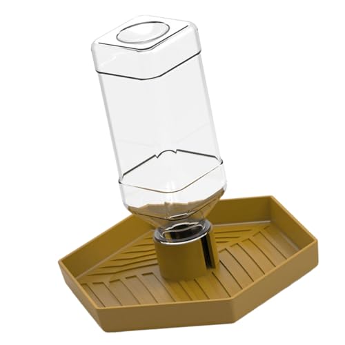 Pet Reptiles Waterer Automatic Water Dispenser for Terrariums and Habitats Water Bottle Drinking Bowl for Lizards Space Saving Reptiles Bottle - color: Earthy yellow, size: Large