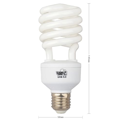 LUCKY HERP 5.0 UVB Fluorescent Bulb,Terrarium Lamp for Tropical Reptiles,E26,Screw Thread (26 Watt) - style: 26 Watts