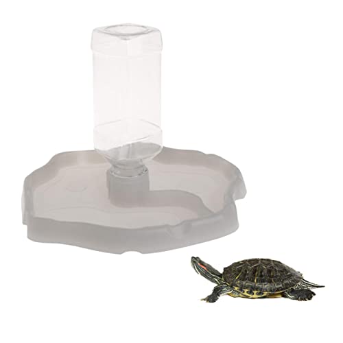 WOONEKY Automatic Water Feeder for Reptiles Turtle and Lizard Drinking Bowl Water Reservoir Food Dispenser for Small Pets