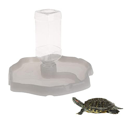 WOONEKY Automatic Water Feeder for Reptiles Turtle and Lizard Drinking Bowl Water Reservoir Food Dispenser for Small Pets