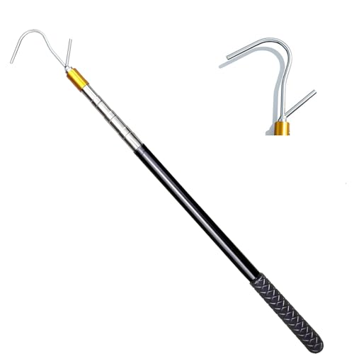 Snake Hook Grabber Tool - 60 Inches Extensible Stainless Steel Reptile Catcher Stick Telescoping Pole