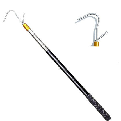 Snake Hook Grabber Tool - 60 Inches Extensible Stainless Steel Reptile Catcher Stick Telescoping Pole