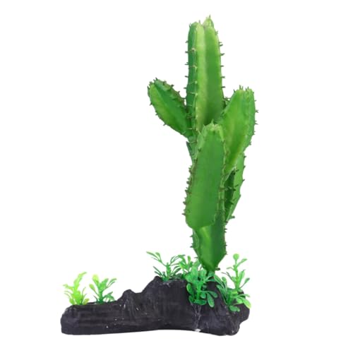 Zerodeko Artificial Plastic Cactus Plant Decoration for Fish Tank Terrarium and Home Decor Realistic Faux Cacti Ornament for Aquatic Environments and Reptile Habitats