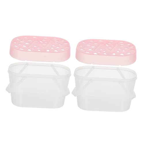 YARNOW 2pcs Handheld Reptile Cages Medium Transparent Pet Carriers for Small Pets Durable and Comfortable Design for Travel Hiking Outings and Shopping - color: Pink