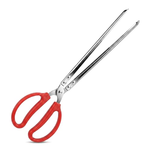 15 Inch Reptile Feeding Tongs, Long Stainless Steel Snake Feeding Tweezers with Non-Slip Handle, Large Feeding Forceps for Snakes, Bearded Dragon, Leopard Gecko, Lizard and Reptile Tank Supplies