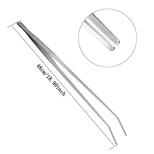 Utoolmart Aquarium Plant Tweezer, Stainless Steel Curved Tweezer, Aquarium Tweezers Extra Long 48cm, for Fish Tank Plant Aquascape Tools, Feeding Tongs - color: 1pcs, size: 48cm Curved