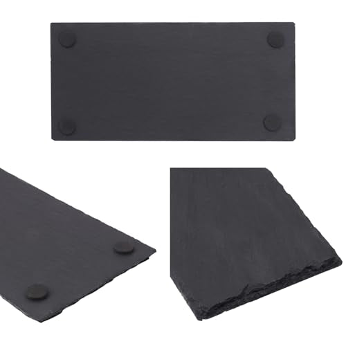 12 Pack 10 x 4.72 Inch Slate Cheese Boards, Black Rectangle Slate Charcuterie Boards, Natural Charcuterie Stone Plates for Parties, Gifts, and Special Events, Cheese, Sushi, Food. - size: 12 Pack 10 x 4.72 Inch