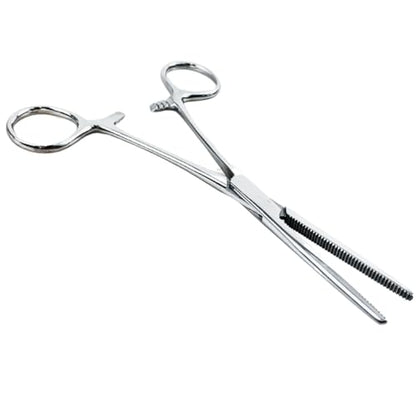 ADROIT 6" Straight Tip Hemostat Forceps | Stainless Steel Design | Small Teeth On Jaws | Locking Mechanism Built in | Great for Sewing, Fishing, Jewelry Making - size: 6", style: Straight