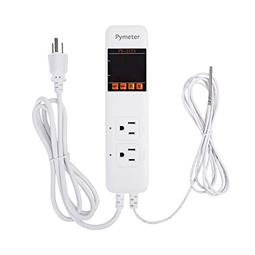 Attic Fan Thermostat Controller Temperature Switch Plug Outlet for Seedlings, Germination, Rooting, Greenhouse, Fermentation, Reptile, Terrarium Heating Mats