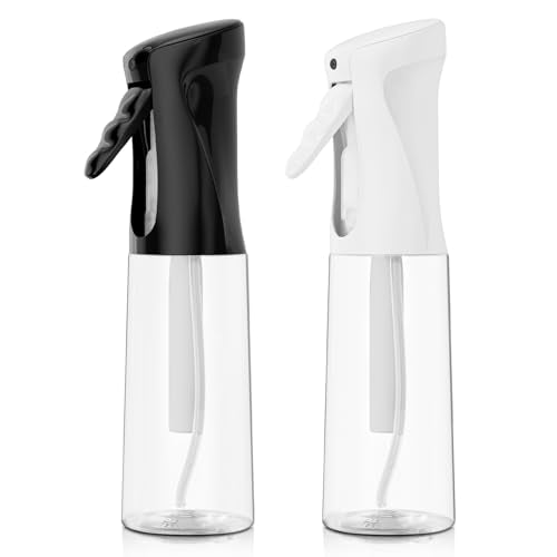 IMPORX Continuous Spray Bottle for Hair (10.1oz/300ml) 2 Pack Home Essentials Spray Bottles For Cleaning Empty Ultra Fine Water Mister Sprayer For Hairstyling Garden Plants Curly Hair Perfume Etc - color: Black/White