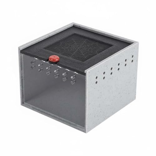 Acrylic Habitat Reptile Terrarium Animal Enclosure Feeding Box Stackable Design with Sliding Lid Suitable for Beginners Desktop Observation, Stone Pattern - style: Stone Pattern