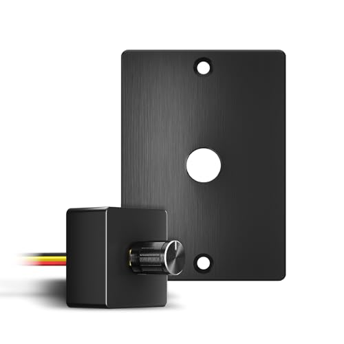 12 Volt PWM LED Dimmer Switch 15A 180W, Push On/Off, Rotary Knob Dimming,12V/24V Light Dimmer for RV Boat Truck Camper Van Trailer Light Fixture, LED Strip Lights (High Side, Black Panel) - color: High Side, Black Panel