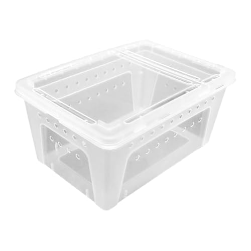 Reptile Terrarium Breeding Box Animal Habitat Tank Aquarium Container Acrylic Enclosure Thickened PP Material Stackable Pull Out Lid Suitable for, Clear - color: Clear
