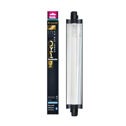 Arcadia LumenIZE ProT5 Reptile Light Fixture Kit 13" Long 8 Watts 7% UVB ShadeDweller – Smart UVB Light for Reptiles, Geckos, Skinks, Chameleons and Arboreal Tanks, Easy to Use Indoor Lighting Setup