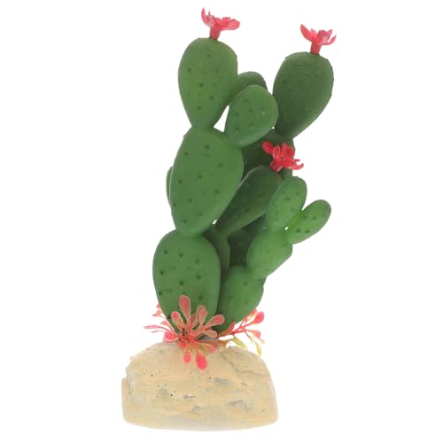 PRETYZOOM Aquarium Plants Ornament Lifelike Artificial Cactus Simulation Plant Decoration Plastic Fish Tank Decor for Home and Reptile Terrarium