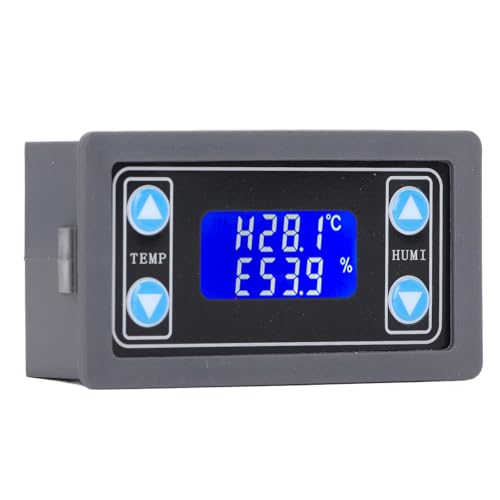 Digital Thermostat Humidistat Controller Dual Relay Output Temperature Humidity Control Module for Greenhouse Reptile Terrarium ABS Plastic
