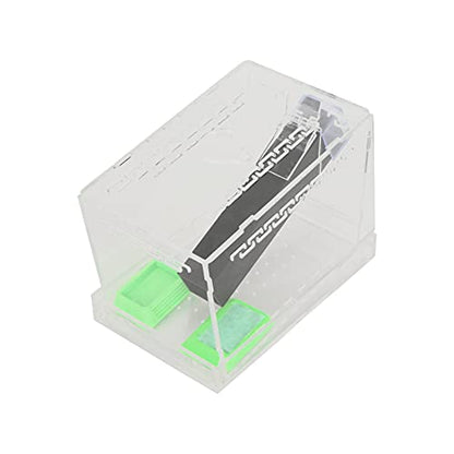 Acrylic Cricket Feed Box with Observation Window for Reptile Terrarium Insect Care Kit, Non-Toxic Material for Easy Cleaning, Tank Box for - size: S