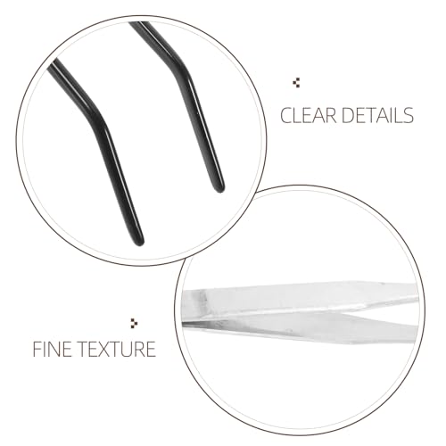 SUPVOX 2pcs Reptile Feeding Tongs with Rubber Tips: Stainless Steel Curved Long Tweezers Terrarium Supplies - for Aquarium Snake Tank Accessories
