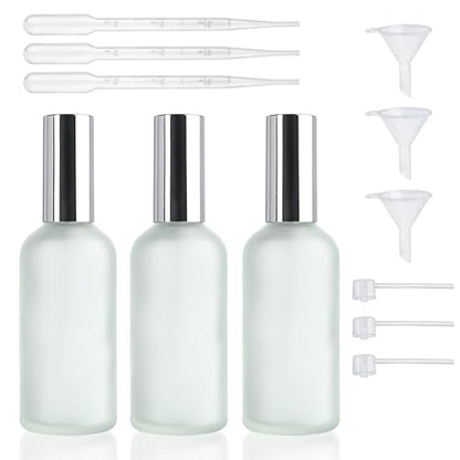 YU FENG Perfume Bottles Empty Glass Refillable Atomizer 3 Pack 100ml/3.4oz - color: Style 4